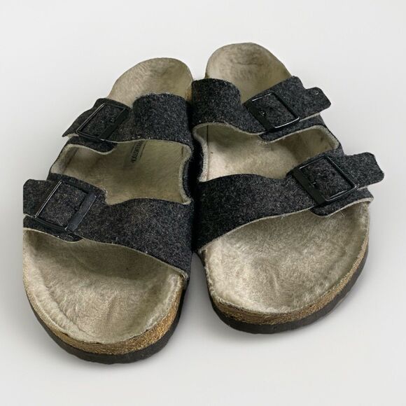Birkenstock Arizona Happy Lamb Grey Wool Felt Lined Slide Sandal Size 46 US M13 main image 6